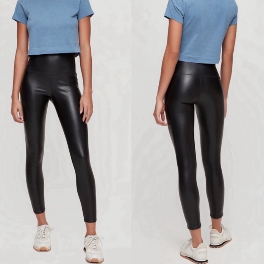 Aritzia Wilfred Free Daria Faux Leather Leggings Pants - Black - Size Xsmall